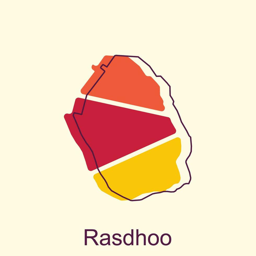 mapa de rasdhoo geométrico vistoso con contorno moderno icono, vector ilustración diseño modelo