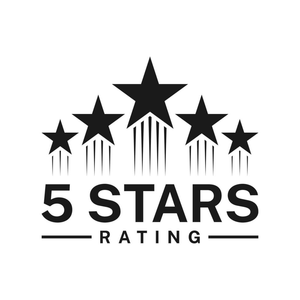 5 five star rate or review and best award icon vector