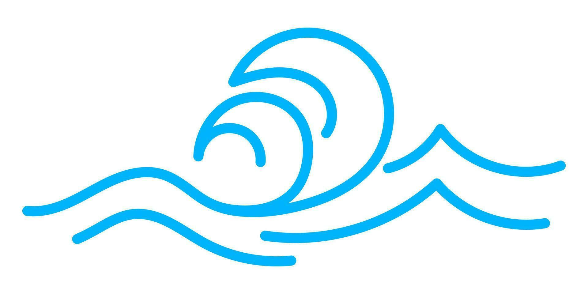 Wave line icon, sea and ocean ripple water curve vector