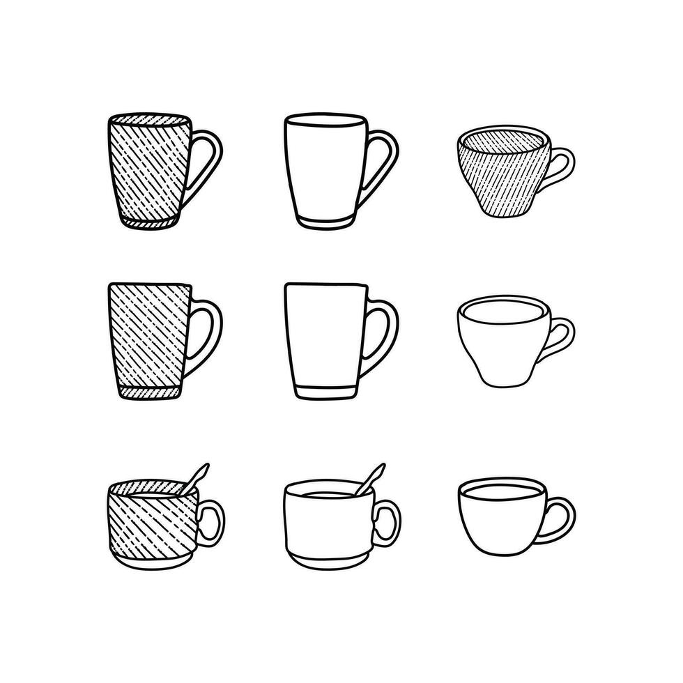 Icon set of Cutter, vintage logo illustration design template, modern simple minimalist vector concept.