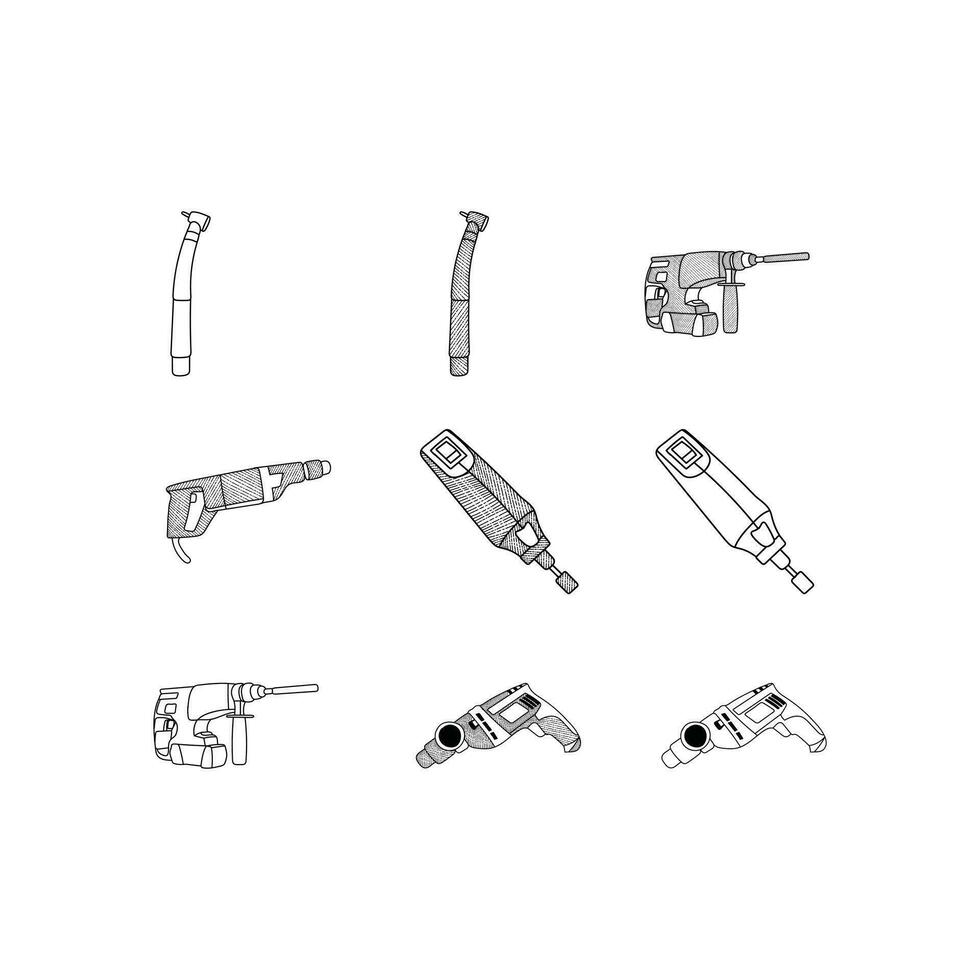 Drill icon design illustration template vector of set, suitable for your company