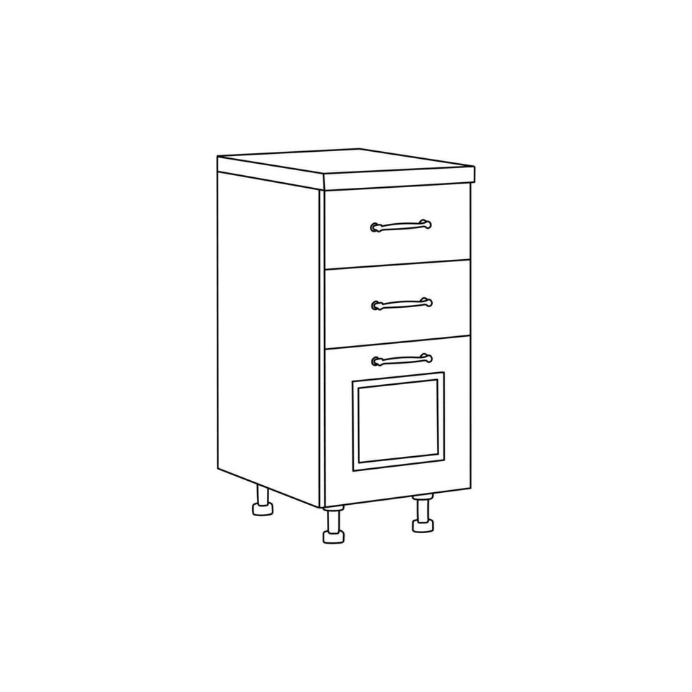 Module Furniture line art design template, vector symbol, sign, outline illustration.