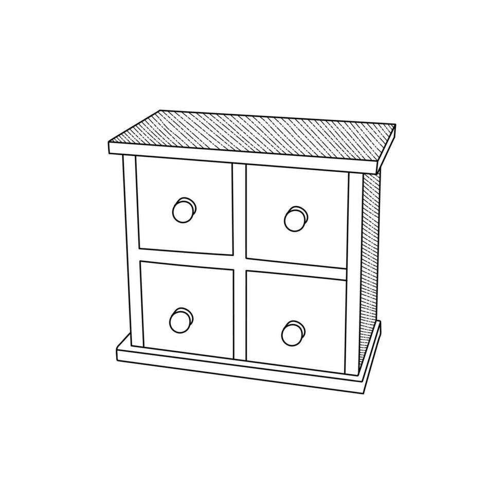 Small Box Logo element illustration icon, symbol design icon Furniture line art vector, minimalist illustration design vector