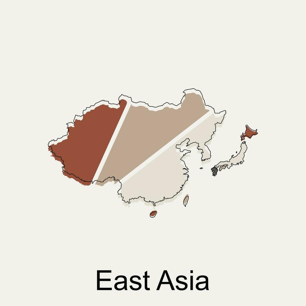 mapa de este Asia ilustración diseño, mundo mapa internacional vector modelo con contorno gráfico bosquejo estilo aislado en blanco antecedentes