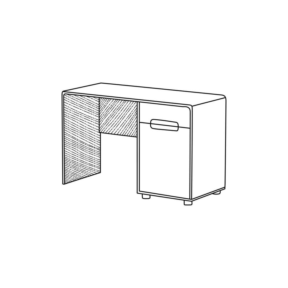 escritorio línea Arte mueble minimalista logo, vector icono ilustración diseño modelo