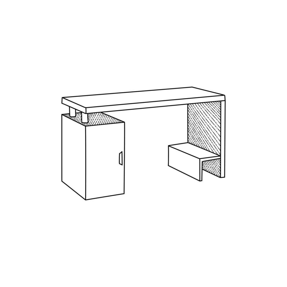 Table furniture logo or icon vector illustration, interior design template