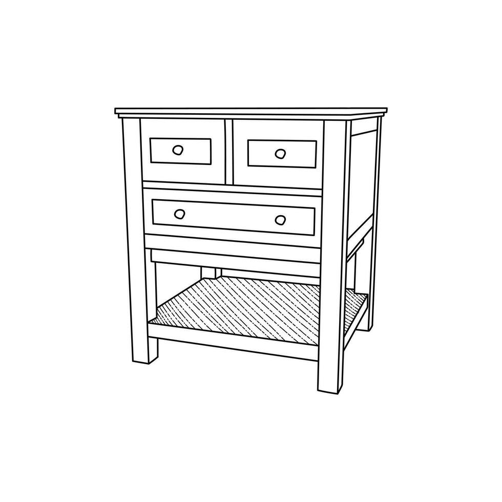 Table interior line art design template, vector symbol, sign, outline illustration. icon from furniture collection isolated on white background