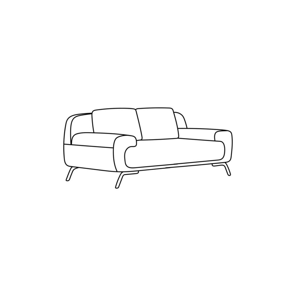 sofa relaxation line simple design, furniture logo interior design template vector