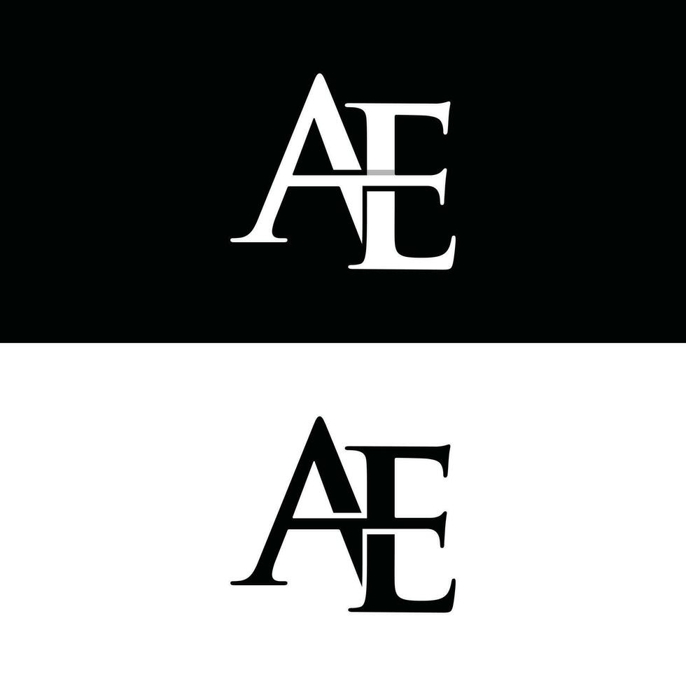 letra ae vector logo diseño plantilla, monograma logo en blanco color y negro antecedentes.