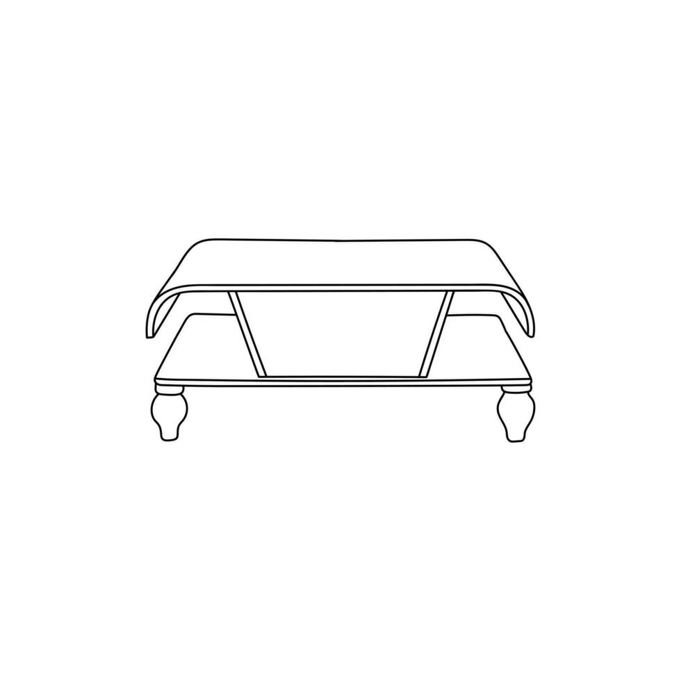línea mesa interior icono concepto ilustración plantilla, logo para tu empresa vector