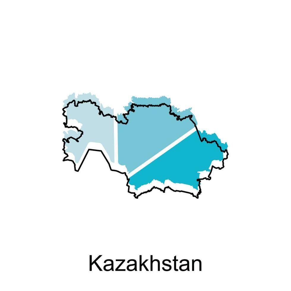 Stylized vector Kazakhstan map, Logo Vector Design. Abstract, designs concept, logo, logotype element for template.