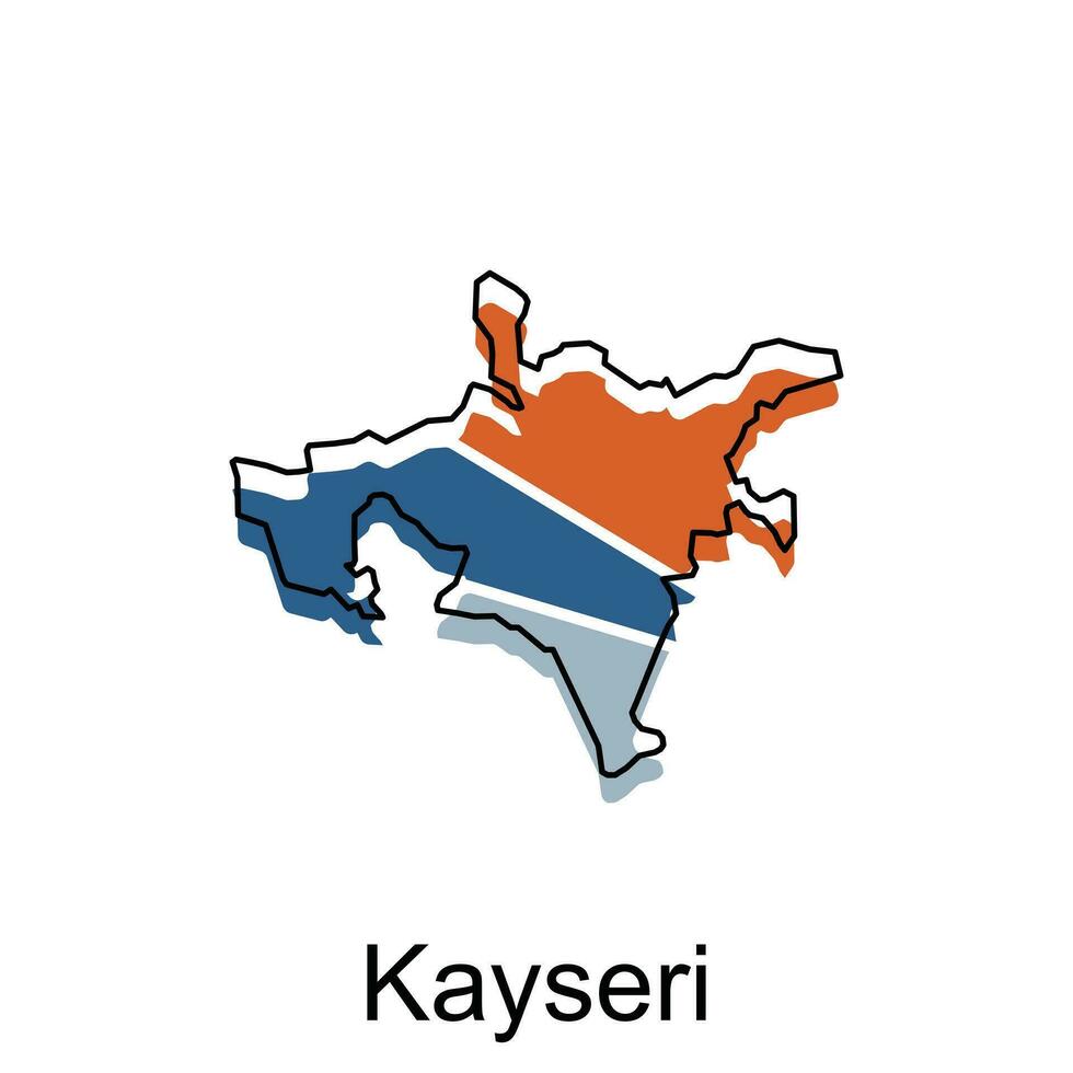 Map of Kayseri Province of Turkey, illustration vector Design Template, suitable for your company, geometric logo design element