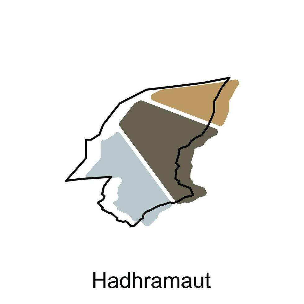 Map of Hadhramaut Province of Yemen illustration design, World Map International vector template with outline graphic sketch style isolated on white background