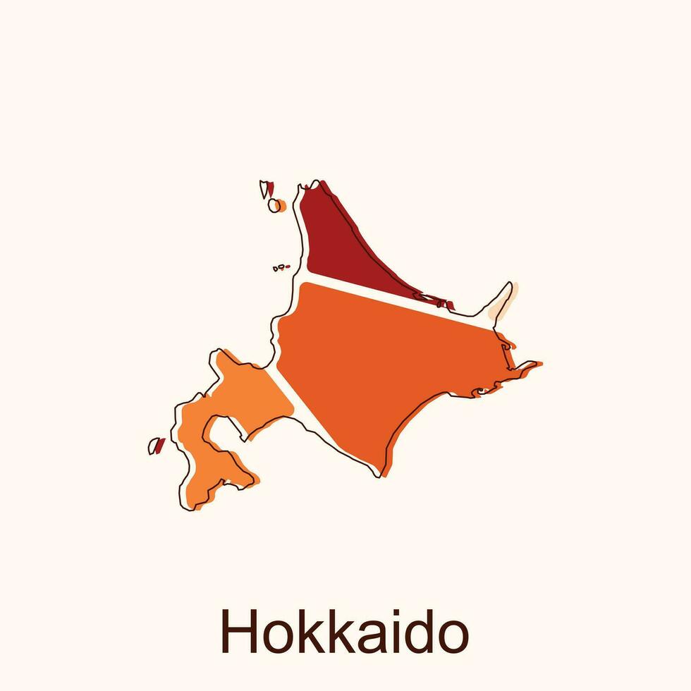 Hokkaido map. Blank vector map of the Country. Borders of Japan for your infographic. Vector illustration. design template
