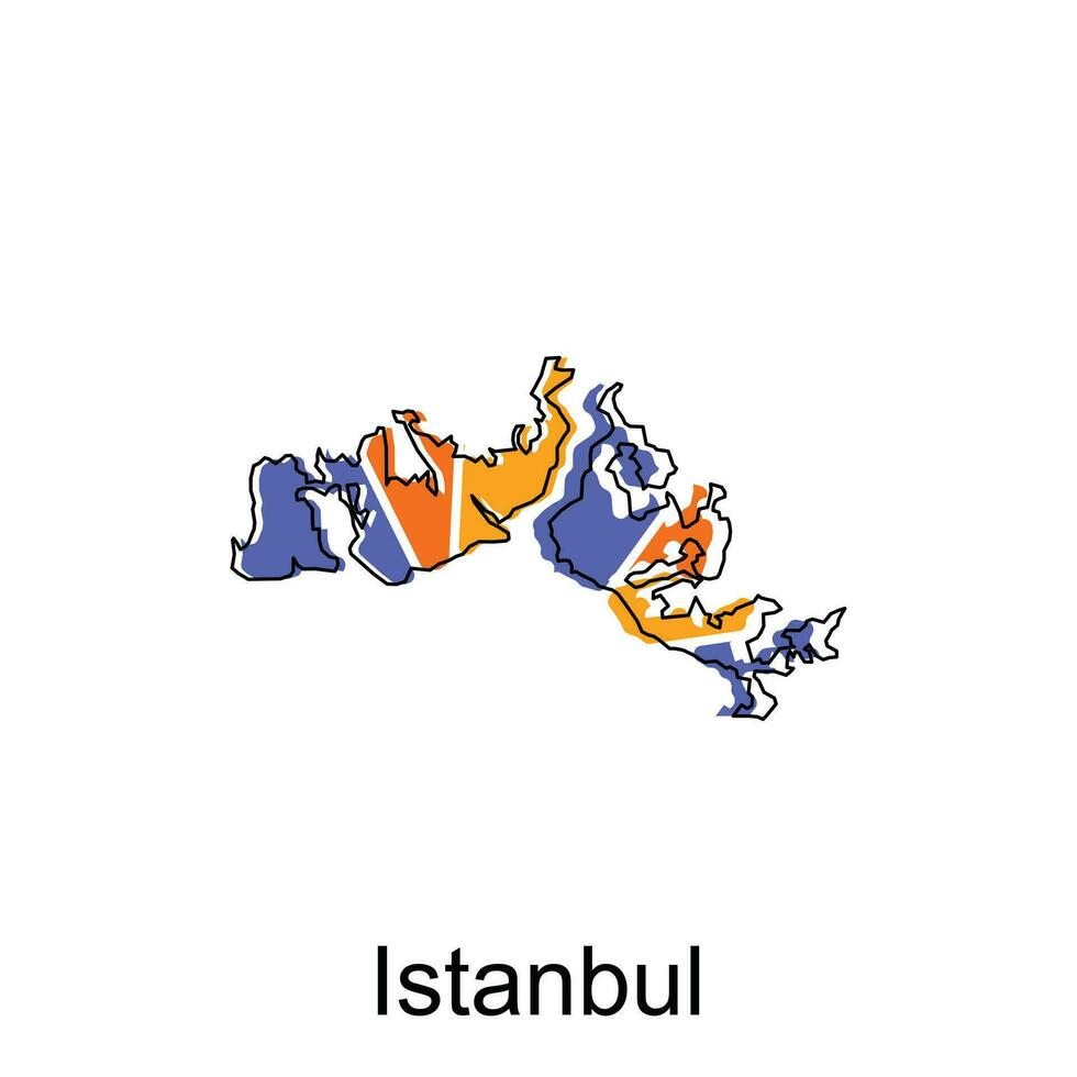 Map of Istanbul Province of Turkey, illustration vector Design Template, suitable for your company, geometric logo design element