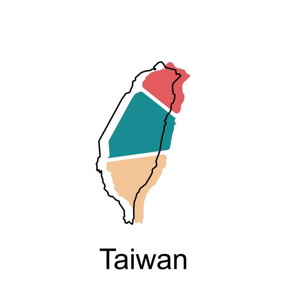 High detailed vector map of Taiwan modern outline, Logo Vector Design. Abstract, designs concept, logo, logotype element for template.