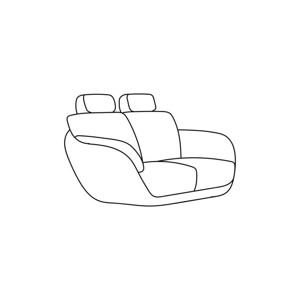 Sofa chair line simple logo, home sofa, minimalist chair vector