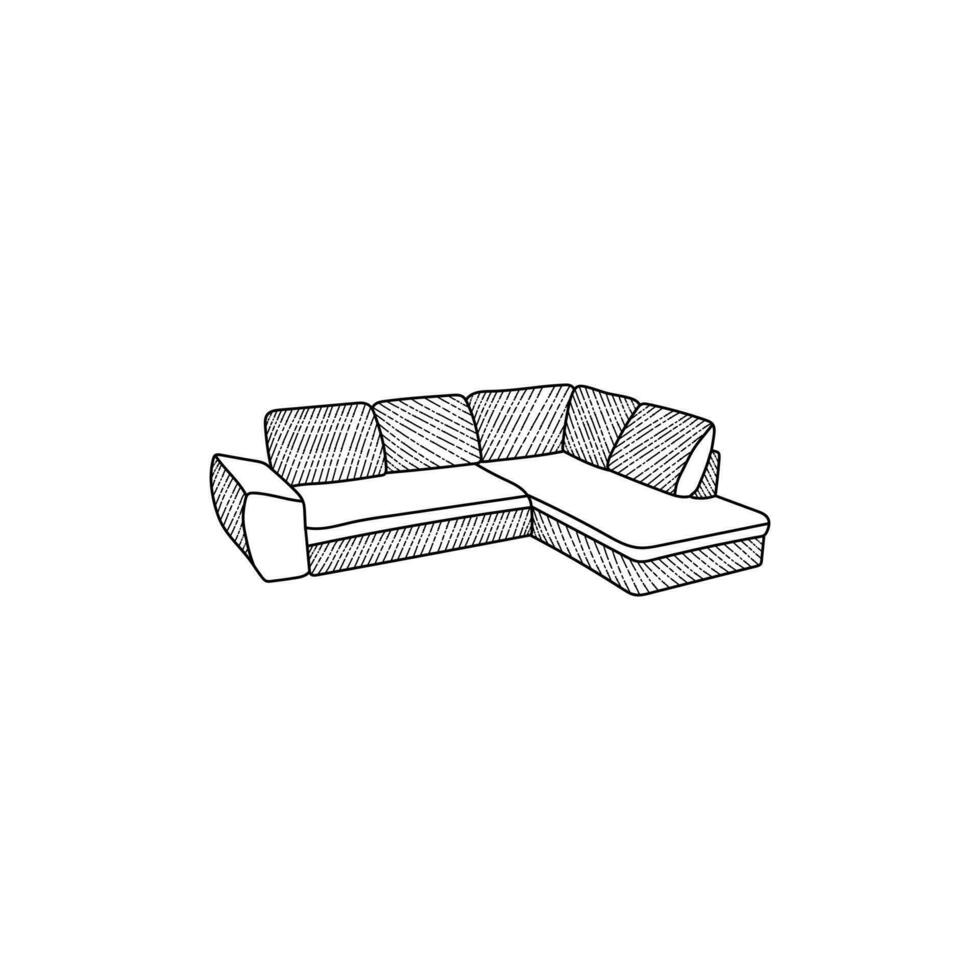 sofá logo diseño, para vivo habitación silla vector ilustración modelo