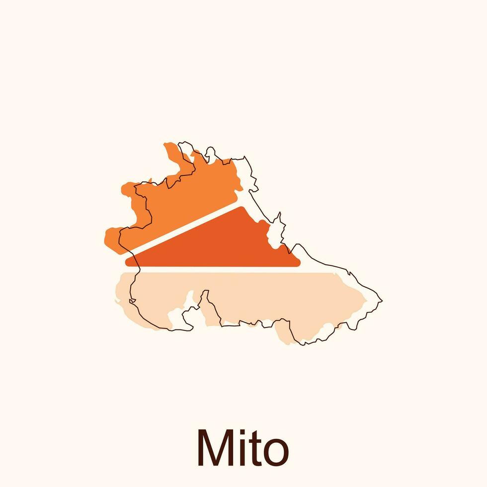 Mito map. Blank vector map of the Country. Borders of Japan for your infographic. Vector illustration. design template