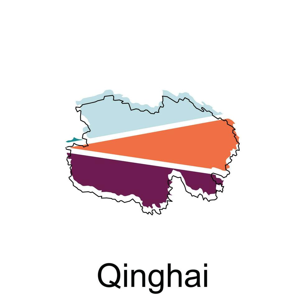 Qinghai City Map Republic of China, Shanxi Province, map vector illustration design template, on white background