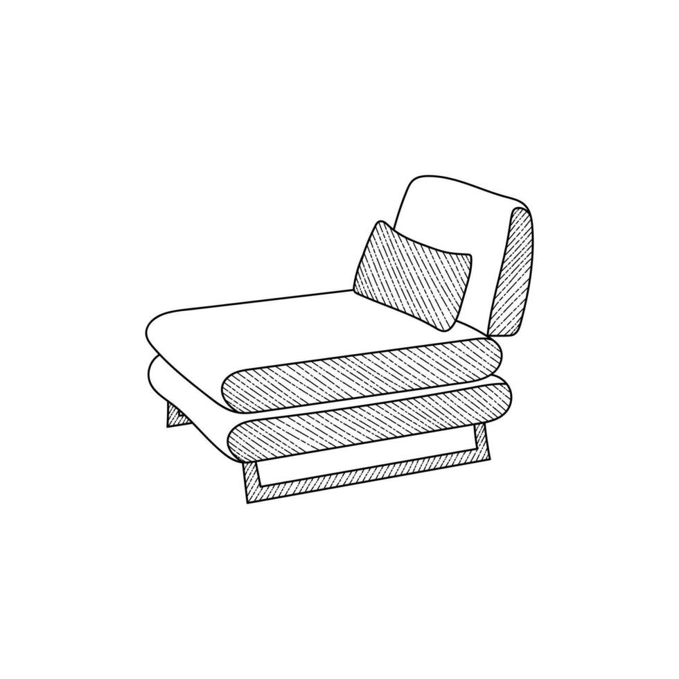 modern chair line icon illustration design, home room furniture logo design template vector