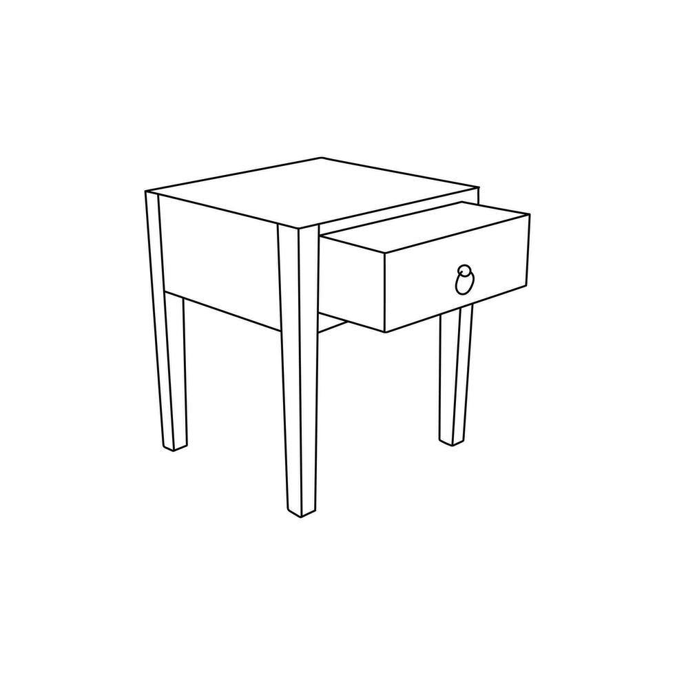 Table line minimalist furniture minimalist logo, vector icon illustration design template