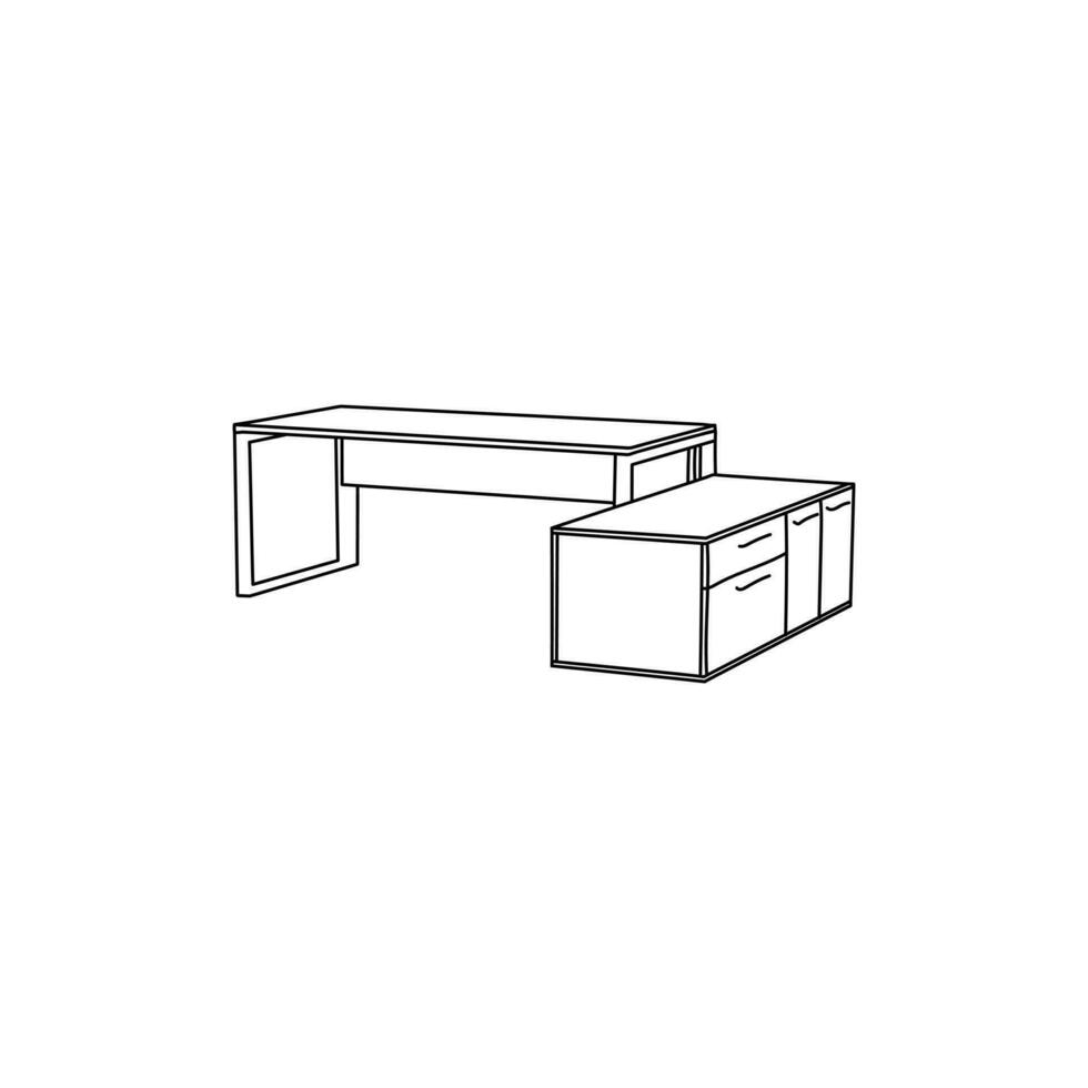 Table interior line minimalist icon concept illustration template, logo for your company vector
