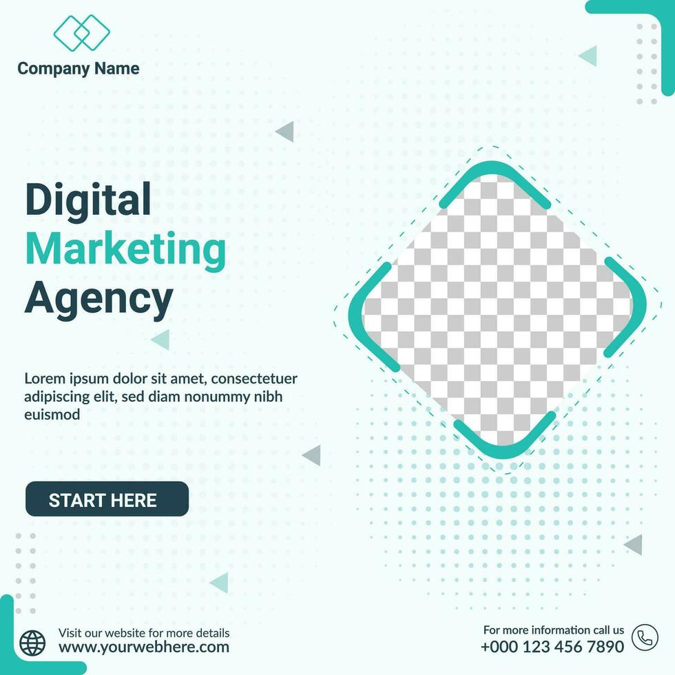 Digital marketing agency and corporate social media post template vector