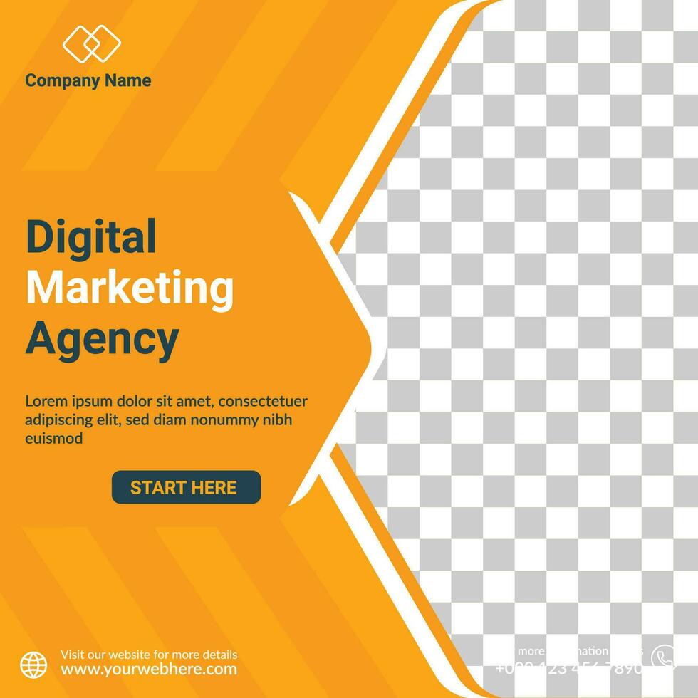 Digital marketing agency and corporate social media post template vector