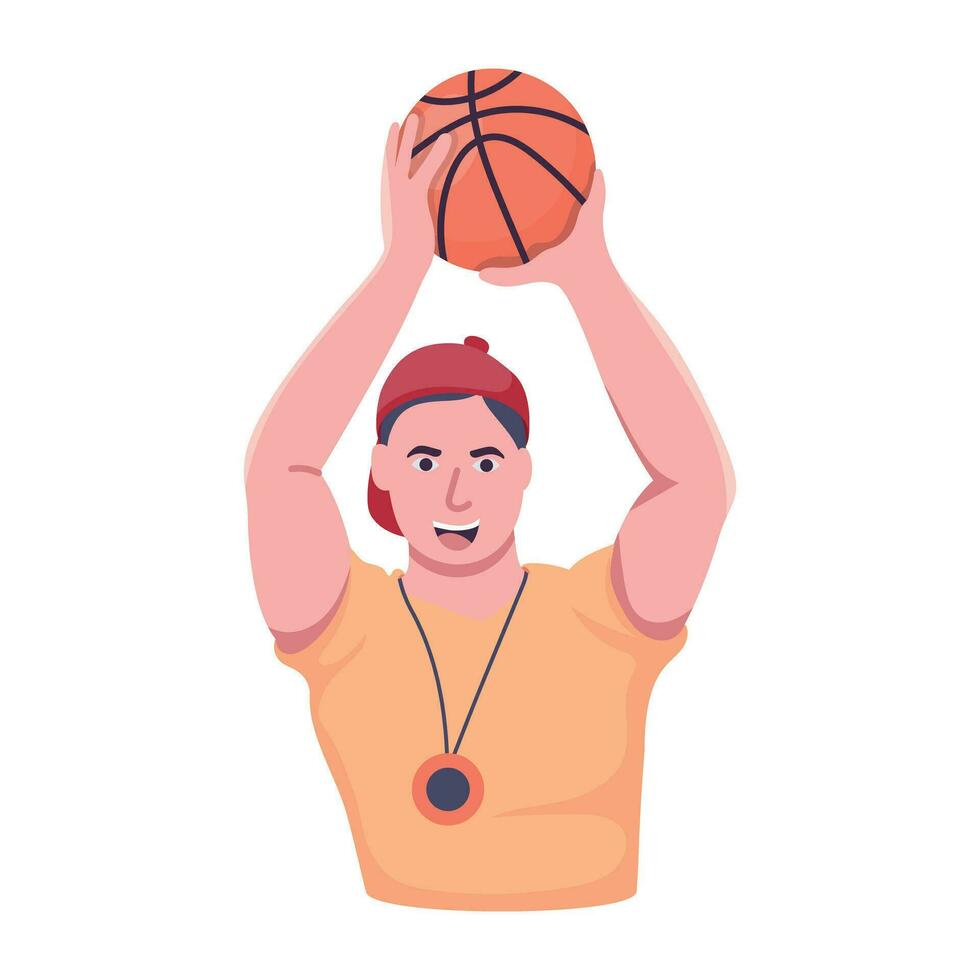 Trendy Basketball Coach vector