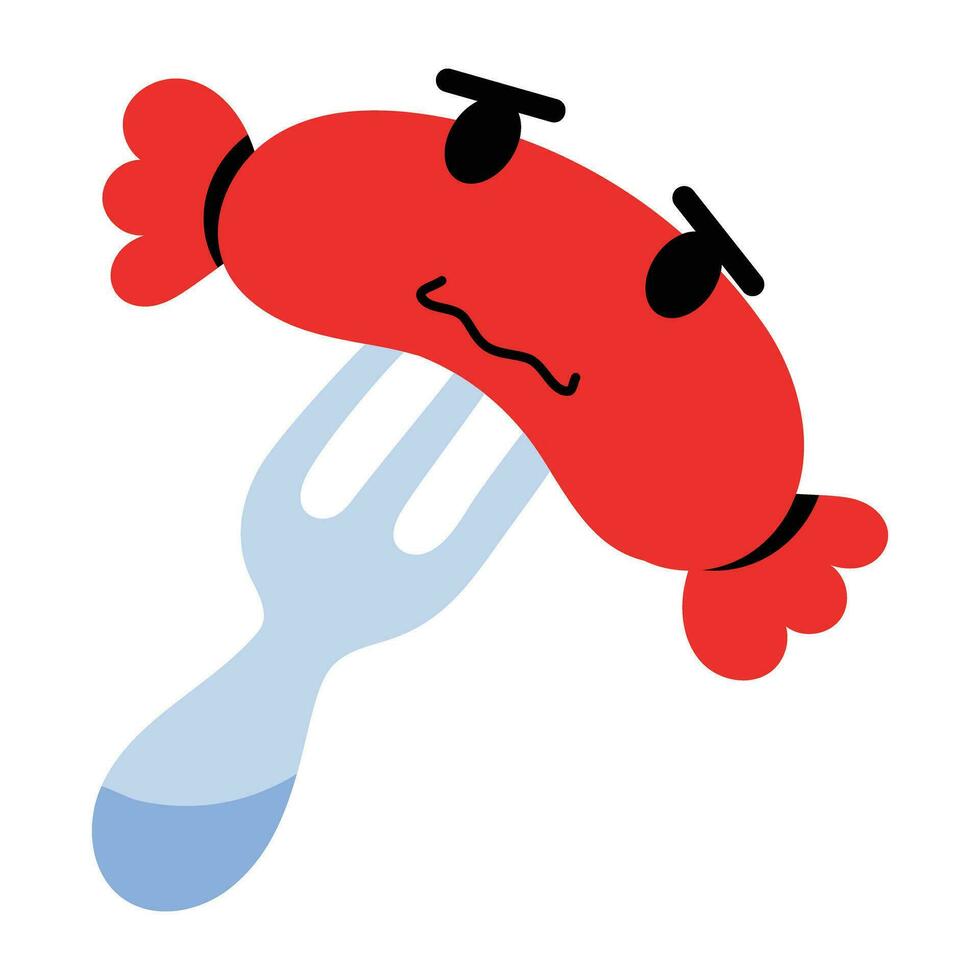 Trendy Fork Sausage vector