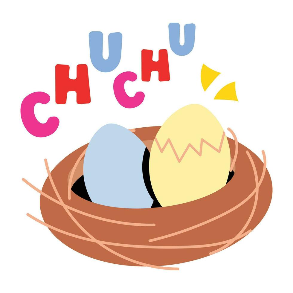 Trendy Egg Nest vector