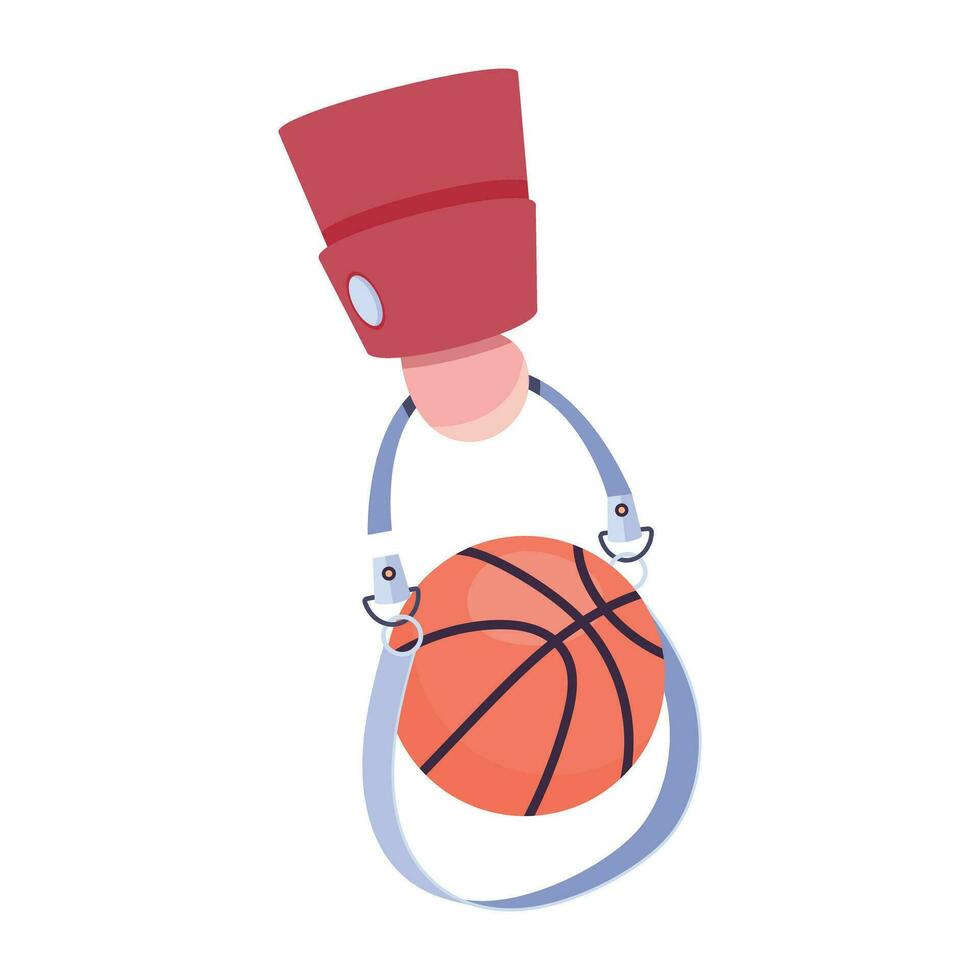 Trendy Holding Basketball vector