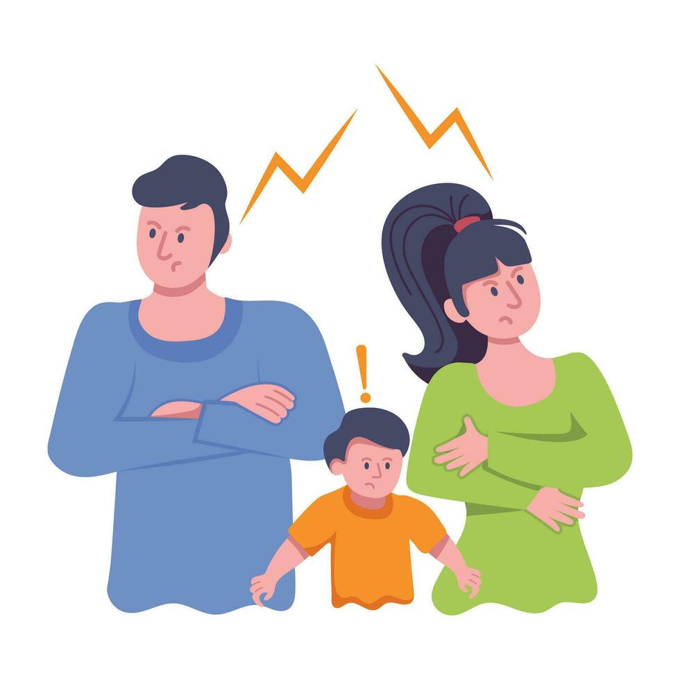 Trendy Family Conflict vector