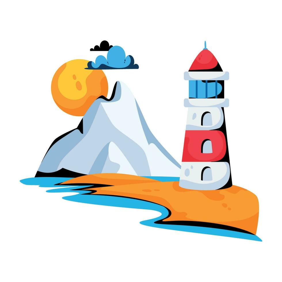 Trendy Lighthouse Scenery vector