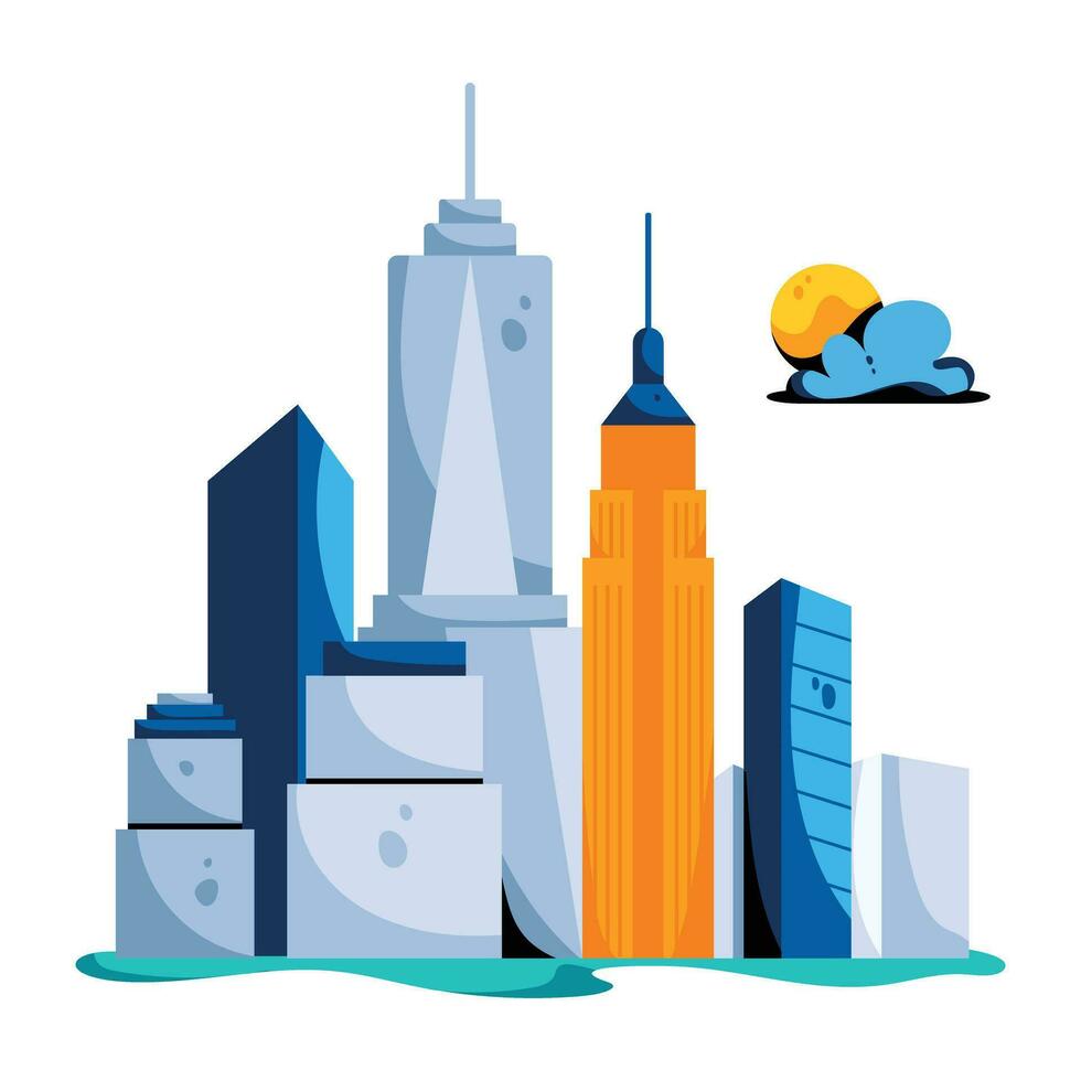 Trendy Skyscraper Buildings vector