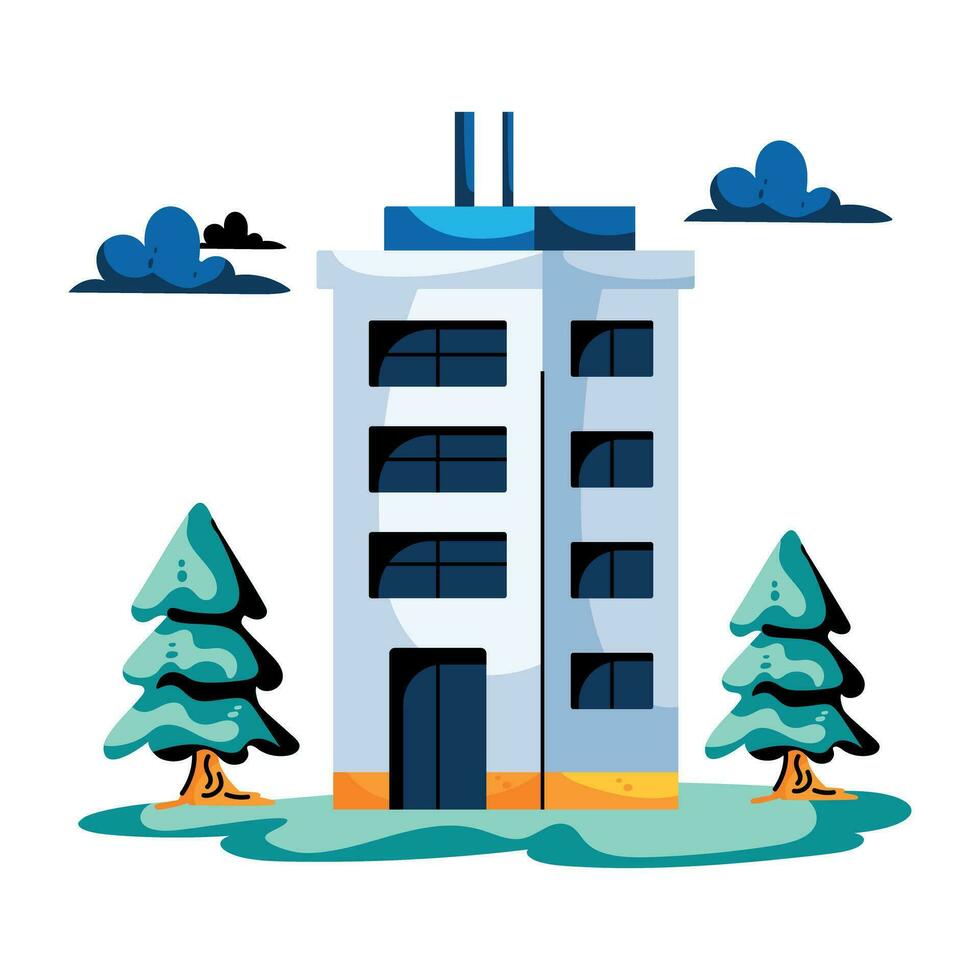 Trendy Office Building vector