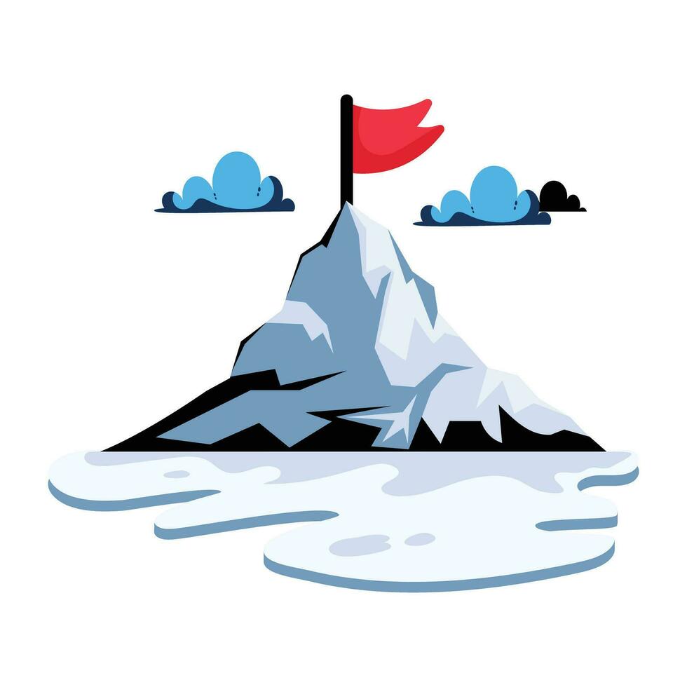 Trendy Mountain Peak vector