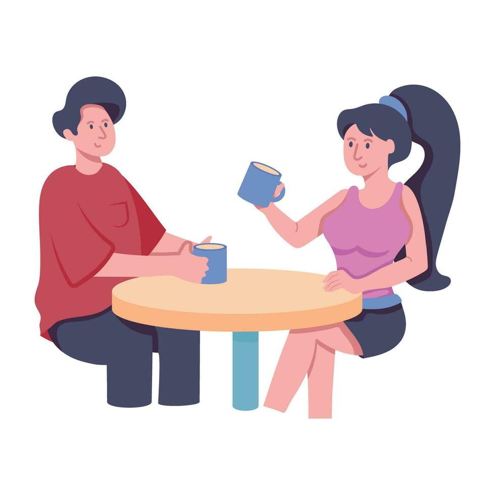Trendy Couple Date vector
