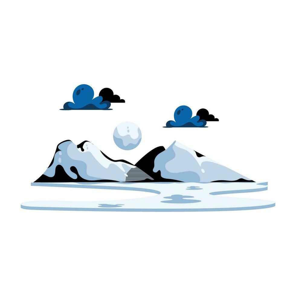 Trendy Snowy Mountains vector
