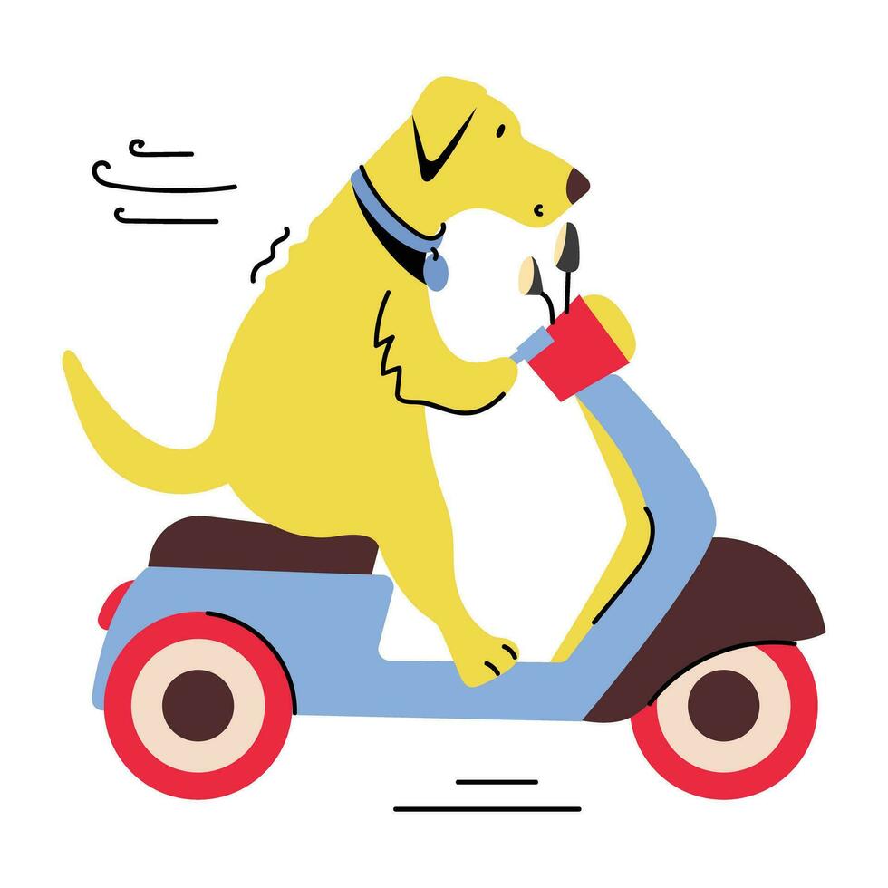 Trendy Dog Riding vector