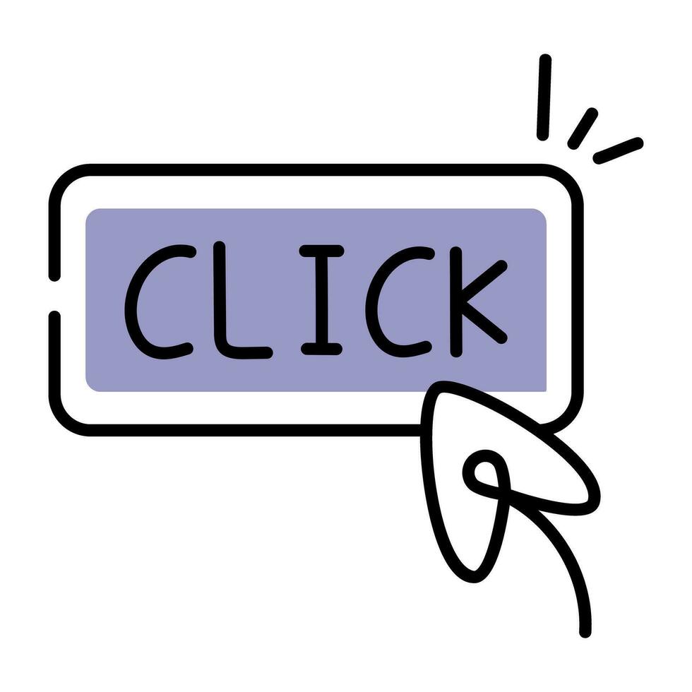 Trendy Click Button vector