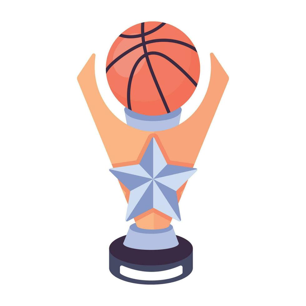 Trendy Basketball Trophy vector