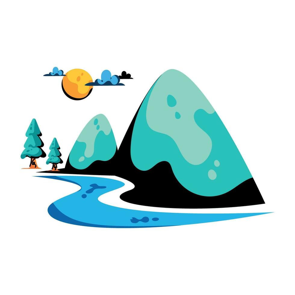 Trendy Nature Landscape vector