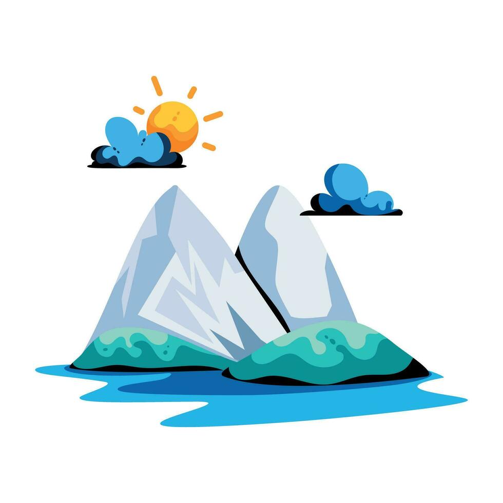 Trendy Mountains Landscape vector