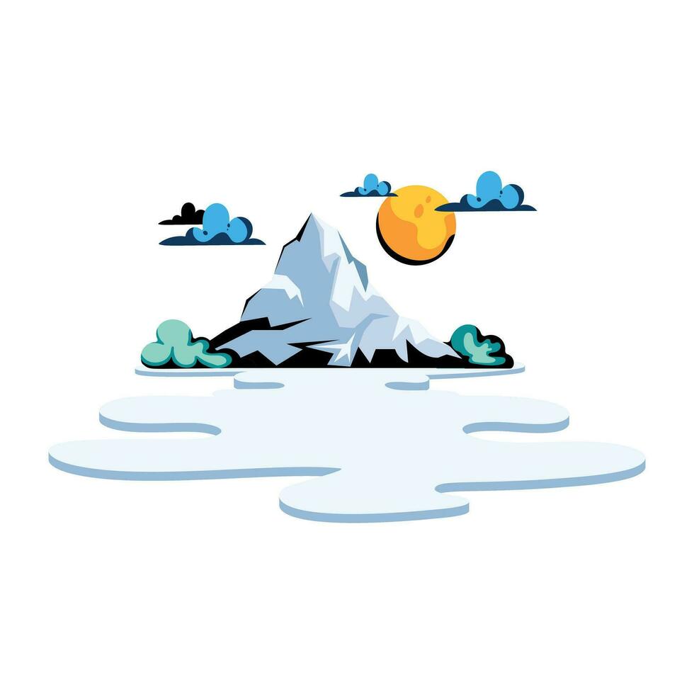 Trendy Hills Landscape vector