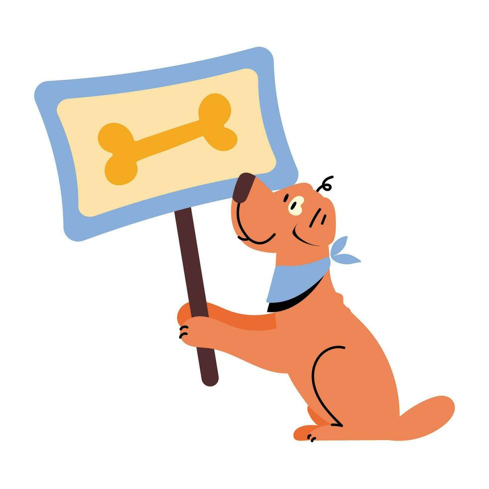 Trendy Dog Board vector