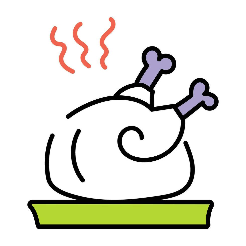 Trendy Roasted Chicken vector