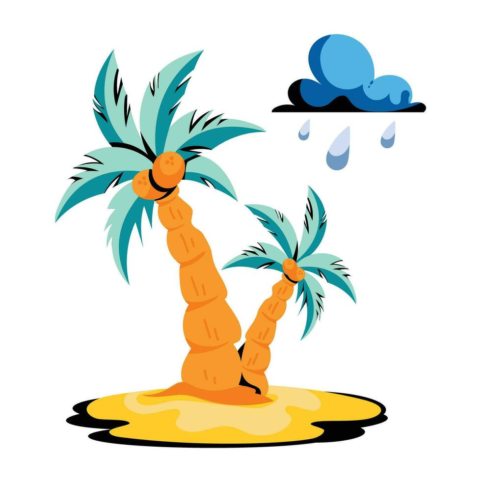 Trendy Beach Rain vector