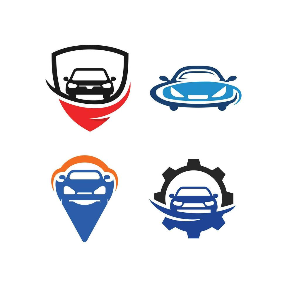 coche vector resumen silueta logo conjunto ilustración diseño plantilla, auto coche logo para deporte carros, alquilar, lavar o mecánico